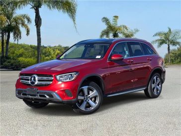 Used 2022 Mercedes-Benz GLC 300 SUV in a MANUFAKTUR Cardinal Red Metallic exterior color and Silk Beige/Blackinterior. Southbay Chrysler Jeep Dodge Ram (424) 404-5521 pixelmotiondemo.com 
