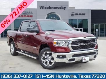 2024 RAM 1500 Lone Star Crew Cab 4x2 5'7' Box in a Delmonico Red Pearl Coat exterior color and Diesel Gray/Blackinterior. Wischnewsky Dodge 936-755-5310 wischnewskydodge.com 