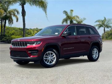 New 2026 Jeep Grand Cherokee Laredo 4x2 in a Velvet Red Pearl Coat exterior color and Global Blackinterior. Southbay Chrysler Jeep Dodge Ram (424) 404-5521 pixelmotiondemo.com 