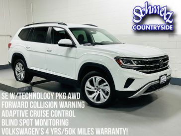 2023 Volkswagen Atlas V6 SE w/Technology AWD in a Pure White exterior color and Black Heated Seatsinterior. Schmelz Countryside Alfa Romeo and Fiat (651) 968-0556 schmelzfiat.com 