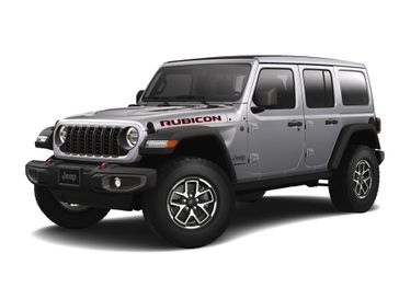 2024 Jeep Wrangler 4-door Rubicon in a Silver Zynith Clear Coat exterior color and Blackinterior. Guzik Motor Sales Inc Jeep 413-277-7648 guzikmotor.com 