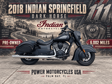 Used 2018 Indian Motorcycle DARK HORSE, THUNDER BLK SMOKE, 49ST 