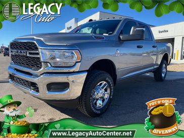 2024 RAM 2500 Tradesman Crew Cab 4x4 6'4' Box in a Billet Silver Metallic Clear Coat exterior color and Blackinterior. Legacy Auto Center 620-315-9264 legacyautocenter.net 