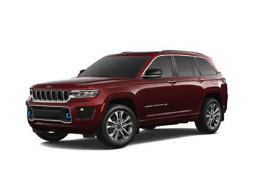 2023 Jeep Grand Cherokee Overland 4xe in a Velvet Red Pearl Coat exterior color and Global Blackinterior. Victor Chrysler Dodge Jeep Ram 585-236-4391 victorcdjr.com 