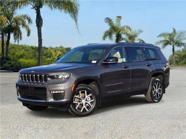 Used 2023 Jeep Grand Cherokee L Limited 4x2 in a Baltic Gray Metallic Clear Coat exterior color and Wicker Beige/Blackinterior. Southbay Chrysler Jeep Dodge Ram (424) 404-5521 pixelmotiondemo.com 