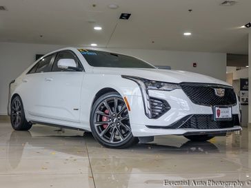 2021 Cadillac CT4 V-Series in a Summit White exterior color and Jet Blackinterior. Lotus of Glenview 847-904-1233 lotusofglenview.com 