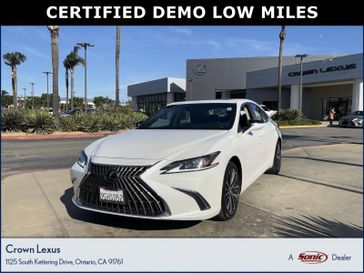 2023 Lexus ES 300h in a Eminent White Pearl exterior color and Black w/Black Open Pore w/Perforated NuLuxe Seat Tinterior. Ontario Auto Center ontarioautocenter.com 