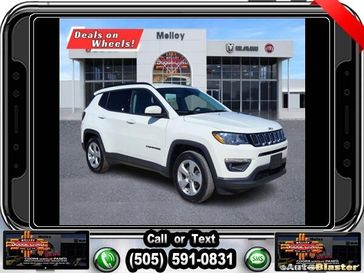 2019 Jeep Compass Latitude in a White Clear Coat exterior color and Blackinterior. Melloy Dodge RAM FIAT 505-588-4459 melloydodge.com 