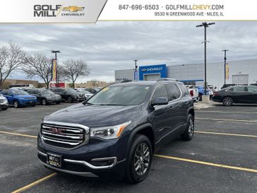 2019 GMC Acadia SLT in a Blue Steel Metallic exterior color and Jet Blackinterior. Glenview Luxury Imports 847-904-1233 glenviewluxuryimports.com 