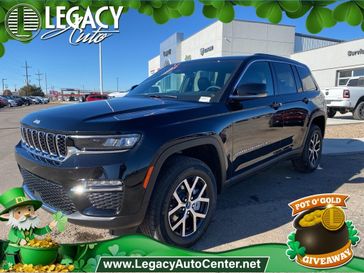 2025 Jeep Grand Cherokee Limited 4x4 in a Diamond Black Crystal Pearl Coat exterior color and Global Blackinterior. Legacy Auto Center 620-315-9264 legacyautocenter.net 