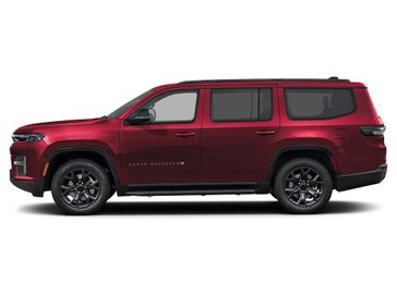 2026 Jeep Grand Wagoneer Limited in a Velvet Red Pearl Coat exterior color and Blackinterior. Perkins La Junta 719-383-2250 perkinslajunta.com 