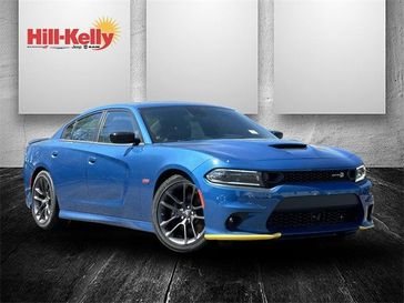 2023 Dodge Charger Scat Pack in a Frostbite exterior color and Blackinterior. Hill-Kelly Dodge (850) 786-2130 hillkellydodge.com 