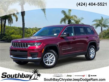 New 2026 Jeep Grand Cherokee L Laredo 4x2 in a Velvet Red Pearl Coat exterior color and Global Blackinterior. Southbay Chrysler Jeep Dodge Ram (424) 404-5521 pixelmotiondemo.com 
