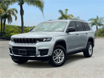 New 2026 Jeep Grand Cherokee L Laredo 4x2 in a Silver Zynith exterior color and Global Blackinterior. Southbay Chrysler Jeep Dodge Ram (424) 404-5521 pixelmotiondemo.com 