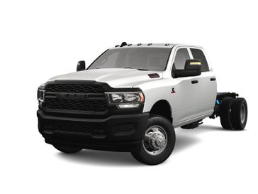 2024 RAM 3500 Tradesman Crew Cab Chassis 4x4 60' Ca in a Bright White Clear Coat exterior color. Shields Motor Company Inc (620) 902-2035 shieldsmotorchryslerdodgejeep.com 