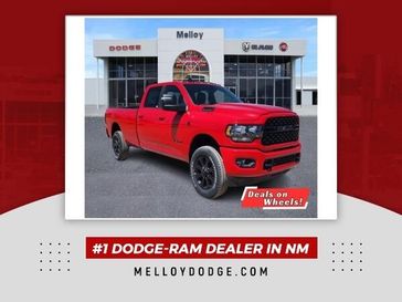 2024 RAM 3500 Big Horn Crew Cab 4x4 8' Box in a Flame Red Clear Coat exterior color and Blackinterior. Melloy Dodge RAM FIAT 505-588-4459 melloydodge.com 