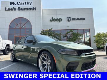 2023 Dodge Charger Scat Pack Swinger in a F8 Green exterior color. McCarthy Jeep Ram 816-434-0674 mccarthyjeepram.com 