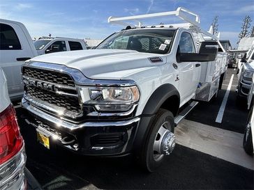 2024 RAM 5500 Tradesman Chassis Regular Cab 4x4 84' Ca in a Bright White Clear Coat exterior color and Diesel Gray/Blackinterior. McPeek's Chrysler Dodge Jeep Ram of Anaheim 888-861-6929 mcpeeksdodgeanaheim.com 