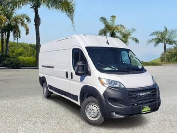 New 2024 RAM ProMaster Cargo Van High Roof in a White exterior color and Blackinterior. Southbay Chrysler Jeep Dodge Ram (424) 404-5521 pixelmotiondemo.com 