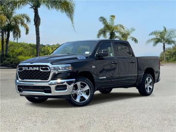 New 2026 RAM 1500 Tradesman Crew Cab 4x4 5'7' Box in a Diamond Black Crystal Pearl Coat exterior color and Blackinterior. Southbay Chrysler Jeep Dodge Ram (424) 404-5521 pixelmotiondemo.com 