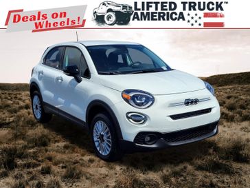 2023 Fiat 500X Pop in a Bianco Gelato (White Clear Coat) exterior color and Blackinterior. Lifted Truck America 888-267-0644 liftedtruckamerica.com 