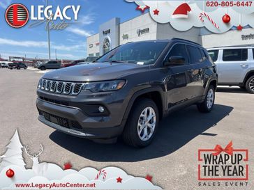 2024 Jeep Compass Latitude 4x4 in a Baltic Gray Metallic Clear Coat exterior color and Blackinterior. Legacy Auto Center 620-315-9264 legacyautocenter.net 