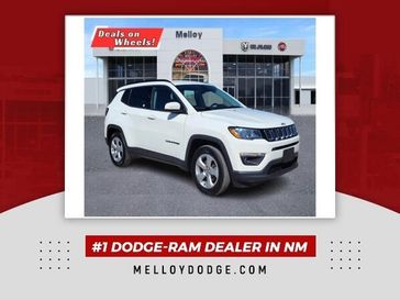 2019 Jeep Compass Latitude in a White Clear Coat exterior color and Blackinterior. Melloy Dodge RAM FIAT 505-588-4459 melloydodge.com 