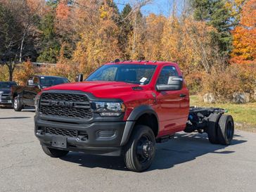 2024 RAM 5500 Tradesman Chassis Regular Cab 4x4 84' Ca in a Flame Red Clear Coat exterior color and Blackinterior. Brattleboro CDJR 802-251-1111 brattleborocdjr.com 