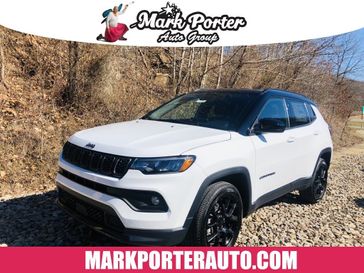2024 Jeep Compass Latitude 4x4 in a Bright White Clear Coat exterior color. Mark Porter Chrysler Dodge Jeep Ram (740) 508-5115 markportercdjr.net 
