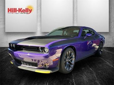 2023 Dodge Challenger R/T in a Plum Crazy exterior color and T/A Nappa/Alacantra Seatinterior. Hill-Kelly Dodge (850) 786-2130 hillkellydodge.com 