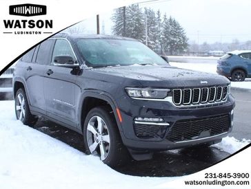 2024 Jeep Grand Cherokee Limited 4x4 in a Midnight Sky exterior color and Global Blackinterior. Watson Ludington Chrysler 231-239-6355 