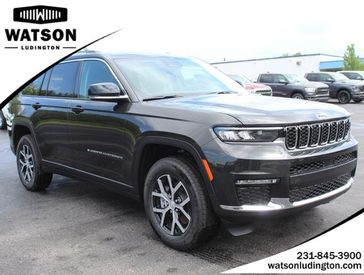 2023 Jeep Grand Cherokee L Limited 4x4 in a Rocky Mountain Pearl Coat exterior color and Global Blackinterior. Watson's Manistee Chrysler Inc 231-299-8691 watsonsmanisteechrysler.com 