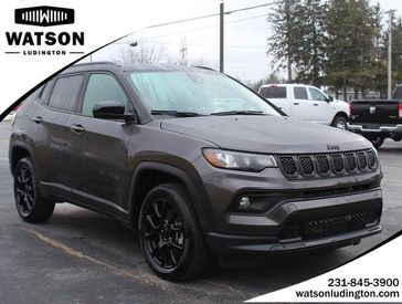 2024 Jeep Compass Latitude 4x4 in a Black Clear Coat exterior color and Blackinterior. Watson's Manistee Chrysler Inc 231-299-8691 watsonsmanisteechrysler.com 