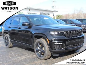 2024 Jeep Grand Cherokee L Limited 4x4 in a Diamond Black Crystal Pearl Coat exterior color and Global Blackinterior. Watson's Manistee Chrysler Inc 231-299-8691 watsonsmanisteechrysler.com 