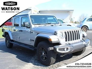 2021 Jeep Gladiator Sport S in a Billet Silver Metallic Clear Coat exterior color and Blackinterior. Watson's Manistee Chrysler Inc 231-299-8691 watsonsmanisteechrysler.com 