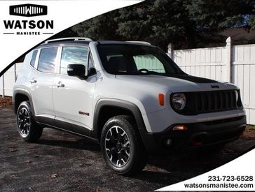 2023 Jeep Renegade Trailhawk 4x4 in a Alpine White Clear Coat exterior color and Blackinterior. Watson Benzie, LLC 231-383-7836 watsonchryslerdodgejeep.com 