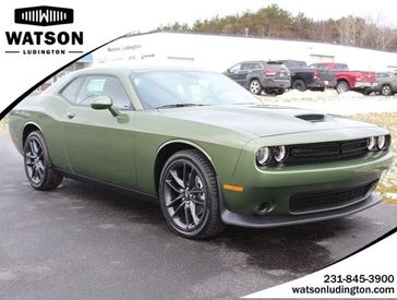 2023 Dodge Challenger Gt Awd in a F8 Green exterior color and Blackinterior. Watson Ludington Chrysler 231-239-6355 