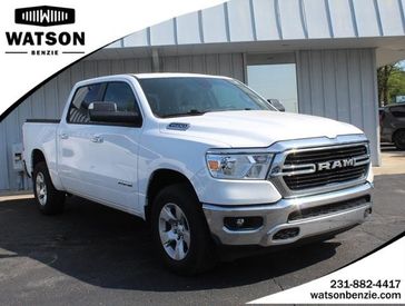 2019 RAM 1500 Big Horn Lone Star in a WHITE exterior color and Diesel Gray/Blackinterior. Watson Ludington Chrysler 231-239-6355 