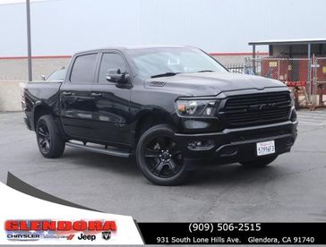 2020 RAM 1500 Big Horn in a BLACK CRYSTAL exterior color. Glendora Chrysler Dodge Jeep Ram 909-506-2515 glendorachryslerjeepdodge.com 