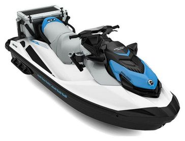 2023 Seadoo PWC GTI FISHSC 130 BE  in a White exterior color. New England Powersports 978 338-8990 pixelmotiondemo.com 