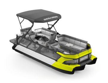 2024 Seadoo PB SWT CRUISE 21  in a NEON YELLOW exterior color. Central Mass Powersports (978) 582-3533 centralmasspowersports.com 
