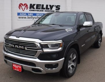 2019 RAM 1500 Laramie in a MAX STEEL exterior color. Kelly’s Chrysler Center 888-806-1140 pixelmotiondemo.com 