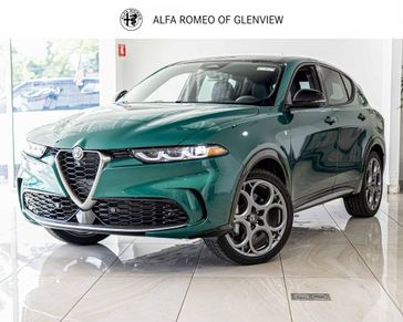 2024 Alfa Romeo Tonale Ti in a Verde Fangio Tri Coat exterior color and Blackinterior. Glenview Luxury Imports 847-904-1233 glenviewluxuryimports.com 