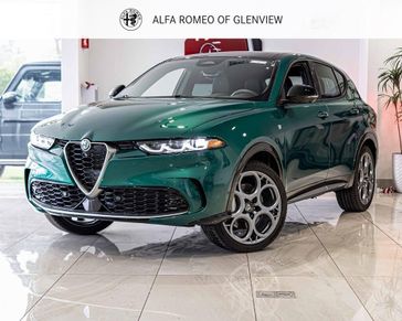 2024 Alfa Romeo Tonale Ti in a Verde Fangio Tri Coat exterior color and Blackinterior. Glenview Luxury Imports 847-904-1233 glenviewluxuryimports.com 