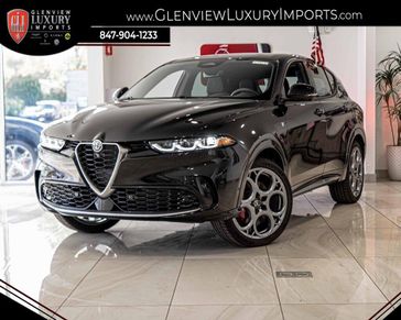 2024 Alfa Romeo Tonale Ti in a Alfa Black exterior color and Blackinterior. Glenview Luxury Imports 847-904-1233 glenviewluxuryimports.com 