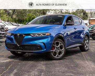 2024 Alfa Romeo Tonale Veloce in a Misano Blue Metallic exterior color and Blackinterior. Glenview Luxury Imports 847-904-1233 glenviewluxuryimports.com 