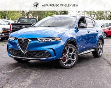 2024 Alfa Romeo Tonale Ti Eawd in a Misano Blue Metallic exterior color and Blackinterior. Alfa Romeo of Glenview 847-558-1263 alfaromeoglenview.com 