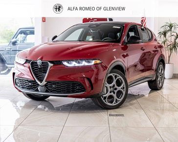 2024 Alfa Romeo Tonale Ti in a Alfa Rosso exterior color and Tan/Blackinterior. Glenview Luxury Imports 847-904-1233 glenviewluxuryimports.com 