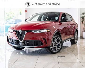 2024 Alfa Romeo Tonale Ti Eawd in a Alfa Rosso (Red) exterior color and Tan/Blackinterior. Alfa Romeo of Glenview 847-558-1263 alfaromeoglenview.com 
