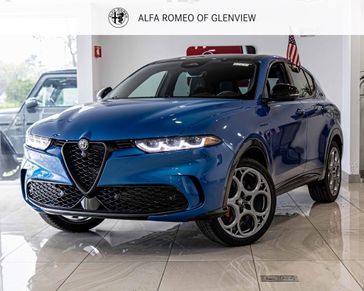 2024 Alfa Romeo Tonale Veloce Eawd in a Misano Blue Metallic exterior color and Red/Blackinterior. Alfa Romeo of Glenview 847-558-1263 alfaromeoglenview.com 